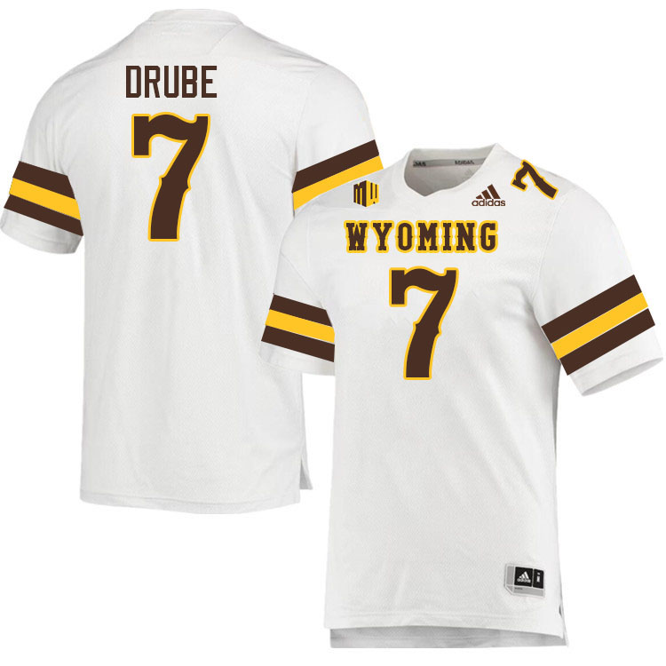 #7 Mason Drube Wyoming Cowboys Jersey College Football Uniforms,Gears,Jerseys-White